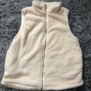 Cream fuzzy vest